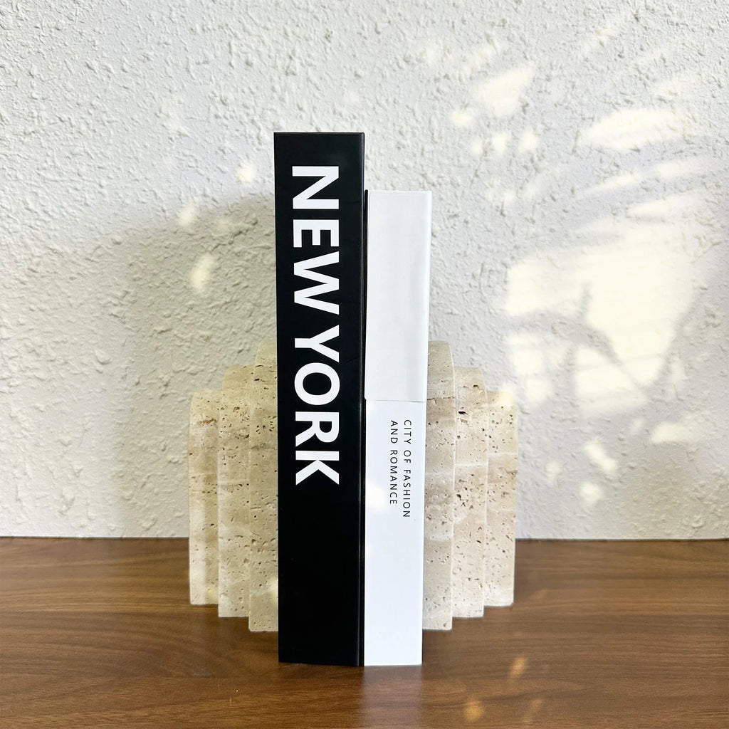 Petra Arched Travertine Stone Bookends