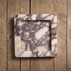 Calacatta Viola & Travertine Stone - Marble Ashtray or Jewelry Tray