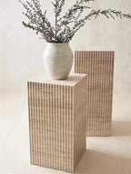 Fluted Travertine Pedestal