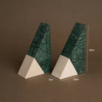 The Divided Monolith – Mixed Marble & Travertine Bookends