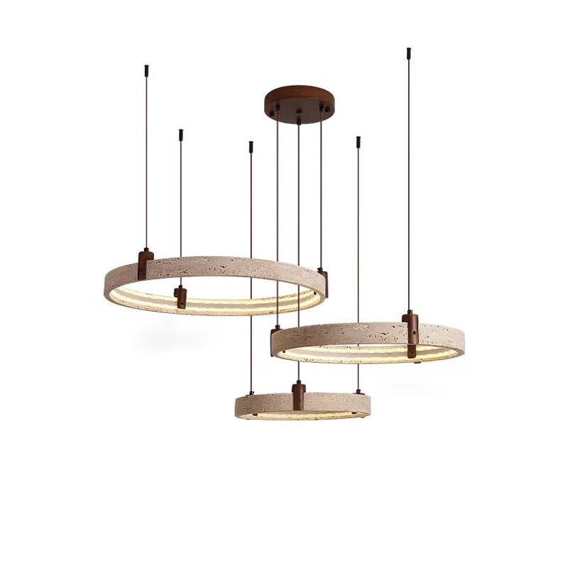 The Aurelia Travertine Ring Pendant Chandelier