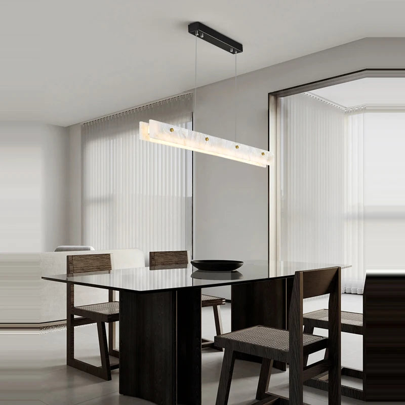 Alabaster Marble Linear Pendant Chandelier
