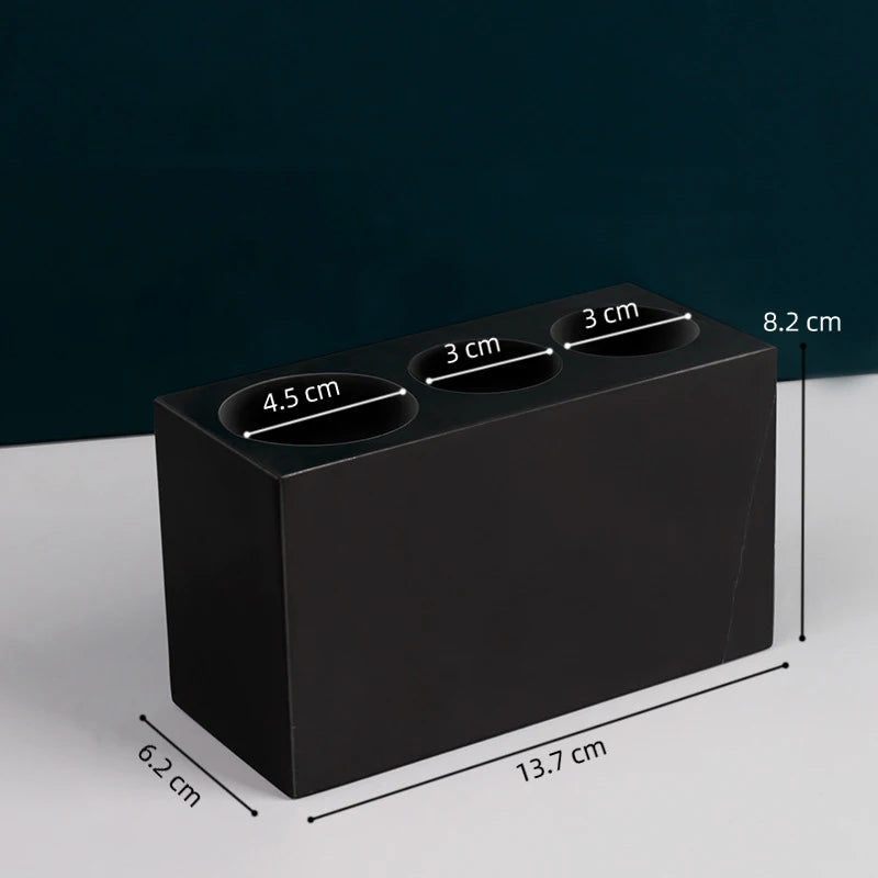 The Monolith Vanity Organizer – Hand-Carved Solid Marble