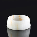 Luxury Marble Pet Bowl - White Onyx or Black Marble Cat and Dog Food Dish