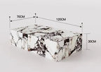 Bulgari Marble Plinth Coffee Table - Calacatta Viola Modular Plinth Cube & Rectangular Table