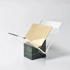 Marble Book Stand - Acrylic and Brass Open Coffee Table Book Display Holder