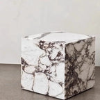 Bulgari Marble Plinth Coffee Table - Calacatta Viola Modular Plinth Cube & Rectangular Table