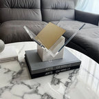 Marble Book Stand - Acrylic and Brass Open Coffee Table Book Display Holder