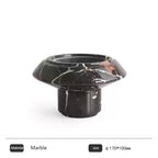 Geometric Marble Pedestal Fruit Bowl - Prada Green & Nero Marquina Footed Compote Dish