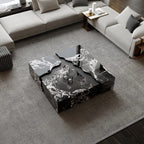 The Canyon Arabescato Marble Square Coffee Table