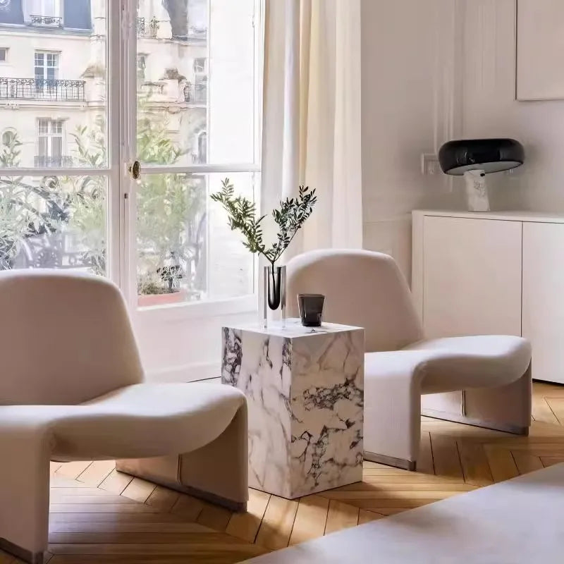 Bulgari Marble Plinth Coffee Table - Calacatta Viola Modular Plinth Cube & Rectangular Table