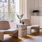 Bulgari Marble Plinth Coffee Table - Calacatta Viola Modular Plinth Cube & Rectangular Table
