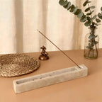 The Aura Travertine Block Incense Holder & Ash Catcher