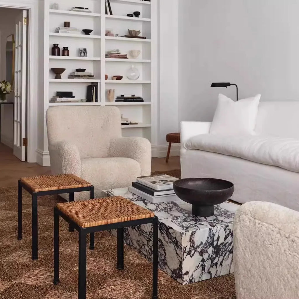 Bulgari Marble Plinth Coffee Table - Calacatta Viola Modular Plinth Cube & Rectangular Table