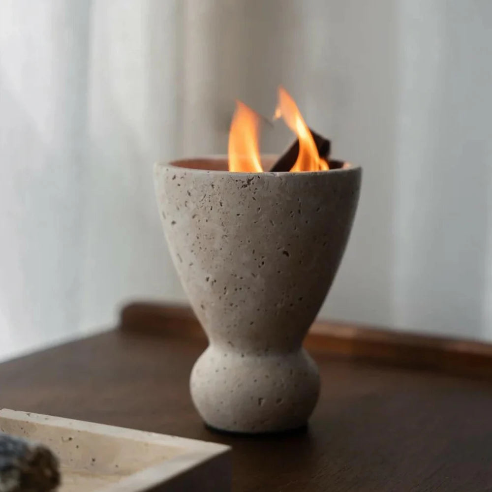 Petra Travertine Pedestal Incense Vessel