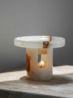 Pedestal Stone Candle Holder - Carrara Marble, Onyx, Ariston, & Nero Marquina Pillar Stand