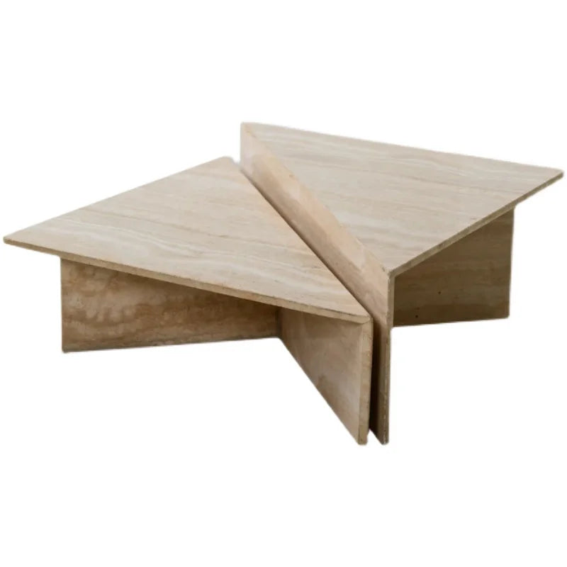 The Split Monolith – Nesting Travertine Coffee Table Set