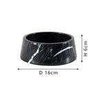 Luxury Marble Pet Bowl - White Onyx or Black Marble Cat and Dog Food Dish