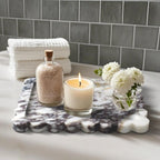 Scalloped Marble Tray - Calacatta Viola Wavy Decorative Vanity Platter