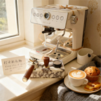 The Viola Calacatta Marble Espresso Tamping Station Block