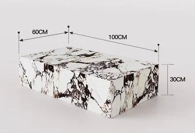 Bulgari Marble Plinth Coffee Table - Calacatta Viola Modular Plinth Cube & Rectangular Table