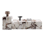 Bulgari Marble Plinth Coffee Table - Calacatta Viola Modular Plinth Cube & Rectangular Table