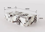 Bulgari Marble Plinth Coffee Table - Calacatta Viola Modular Plinth Cube & Rectangular Table