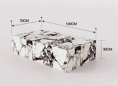 Bulgari Marble Plinth Coffee Table - Calacatta Viola Modular Plinth Cube & Rectangular Table
