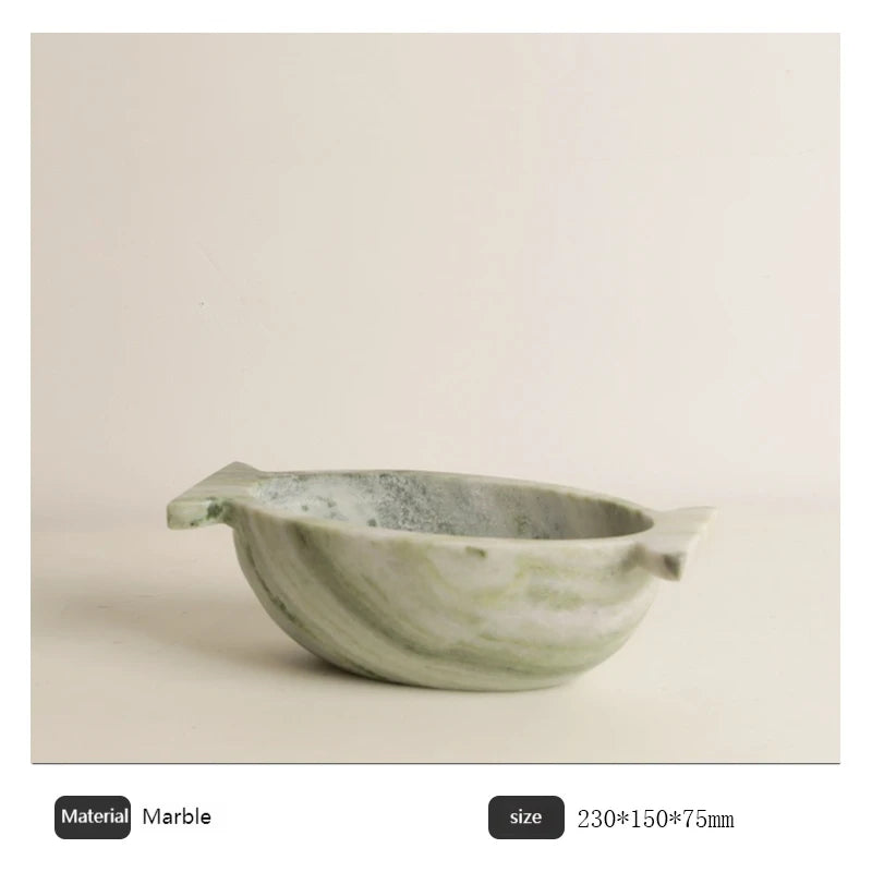 Sculptural Marble Handle Bowl