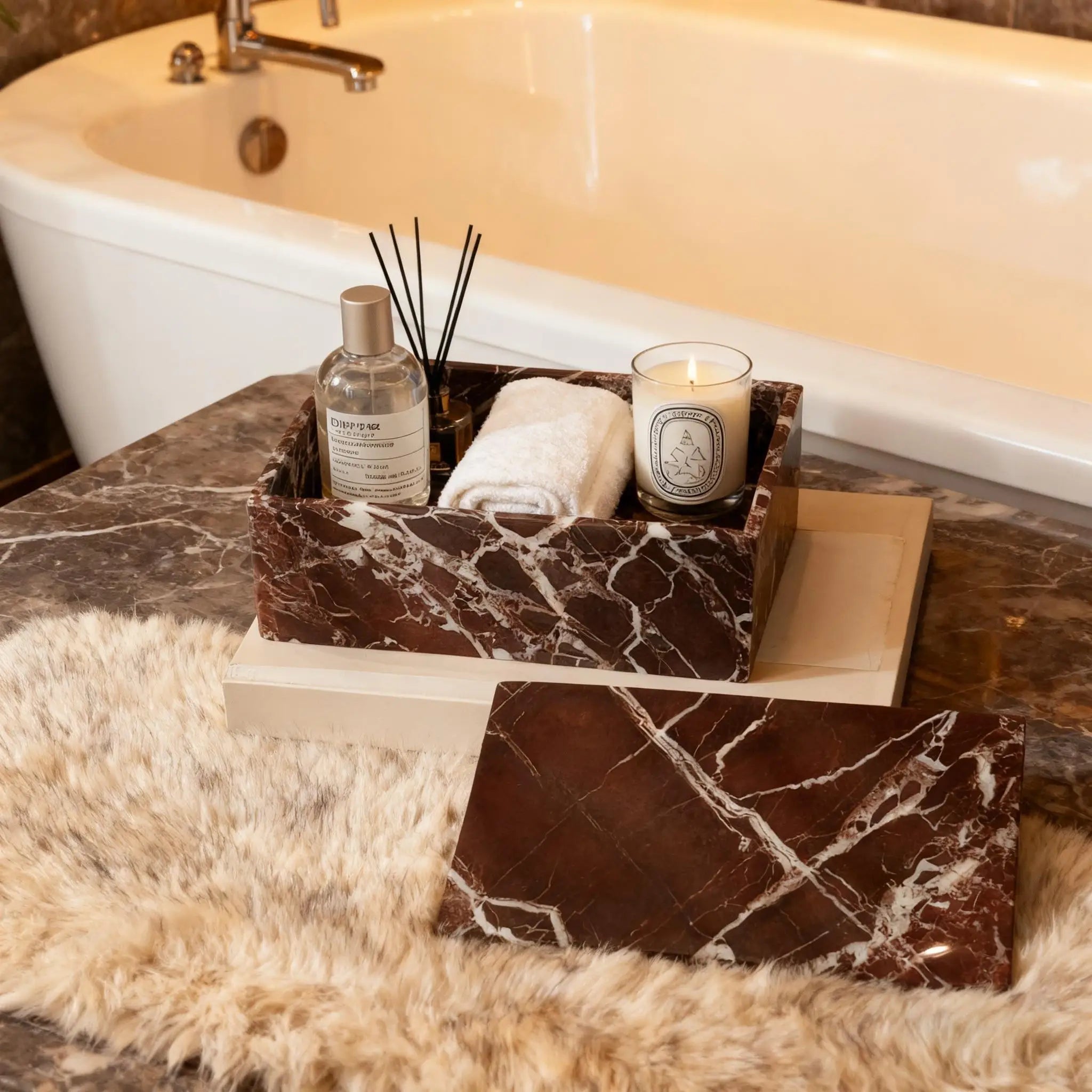 The Levanto Rosso Marble Rectangular Jewelry & Keepsake Box