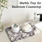 Scalloped Marble Tray - Calacatta Viola Wavy Decorative Vanity Platter