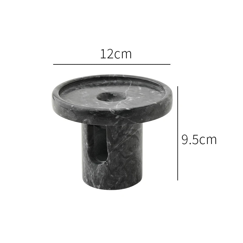 Pedestal Stone Candle Holder - Carrara Marble, Onyx, Ariston, & Nero Marquina Pillar Stand