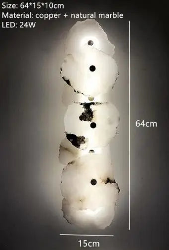 Hand-Carved Raw-Edge Translucent Marble Sconce