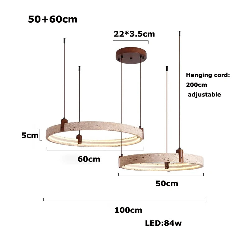 The Aurelia Travertine Ring Pendant Chandelier