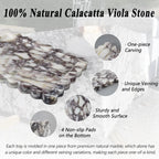 Scalloped Marble Tray - Calacatta Viola Wavy Decorative Vanity Platter