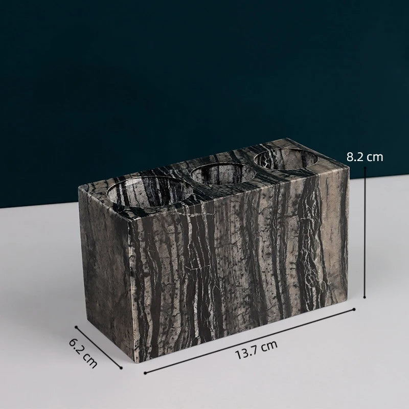 The Monolith Vanity Organizer – Hand-Carved Solid Marble