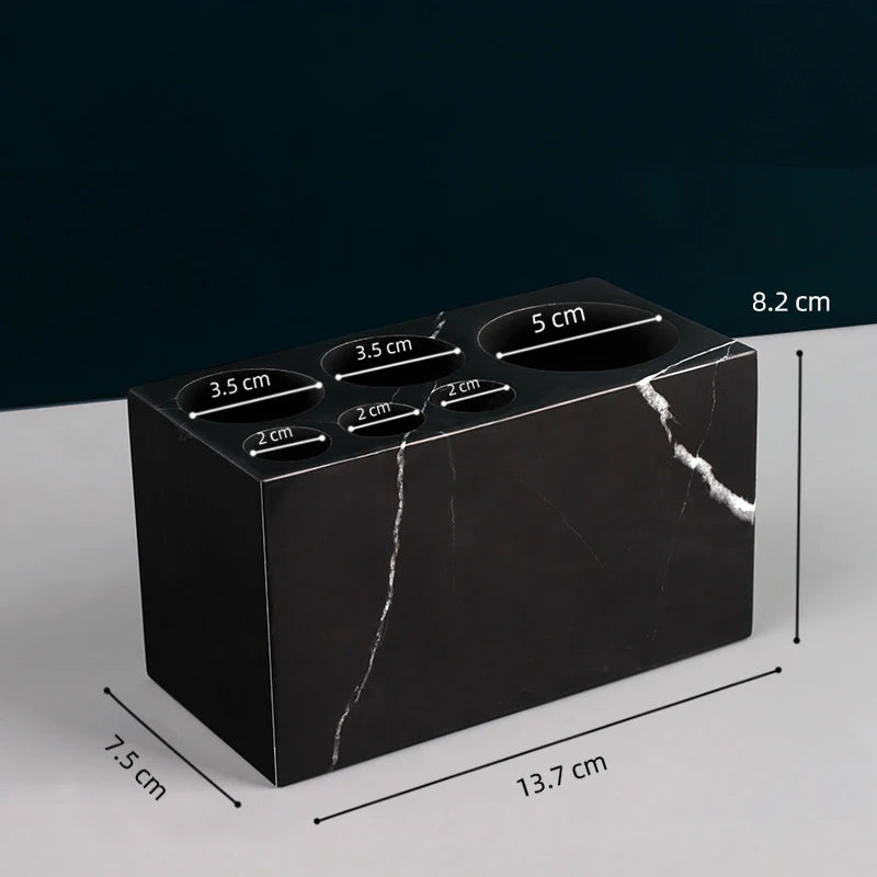The Monolith Vanity Organizer – Hand-Carved Solid Marble