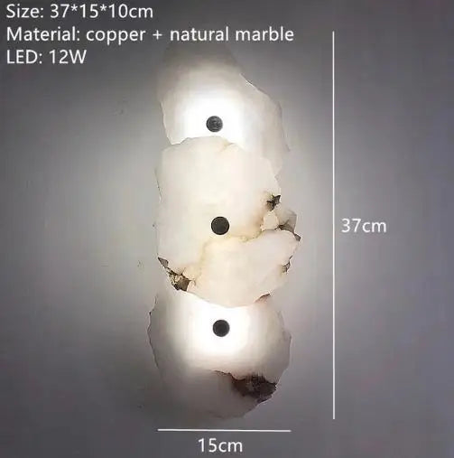 Hand-Carved Raw-Edge Translucent Marble Sconce