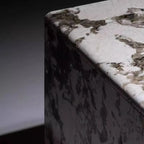 Arc Waterfall Stone Asymmetric Bedside Table