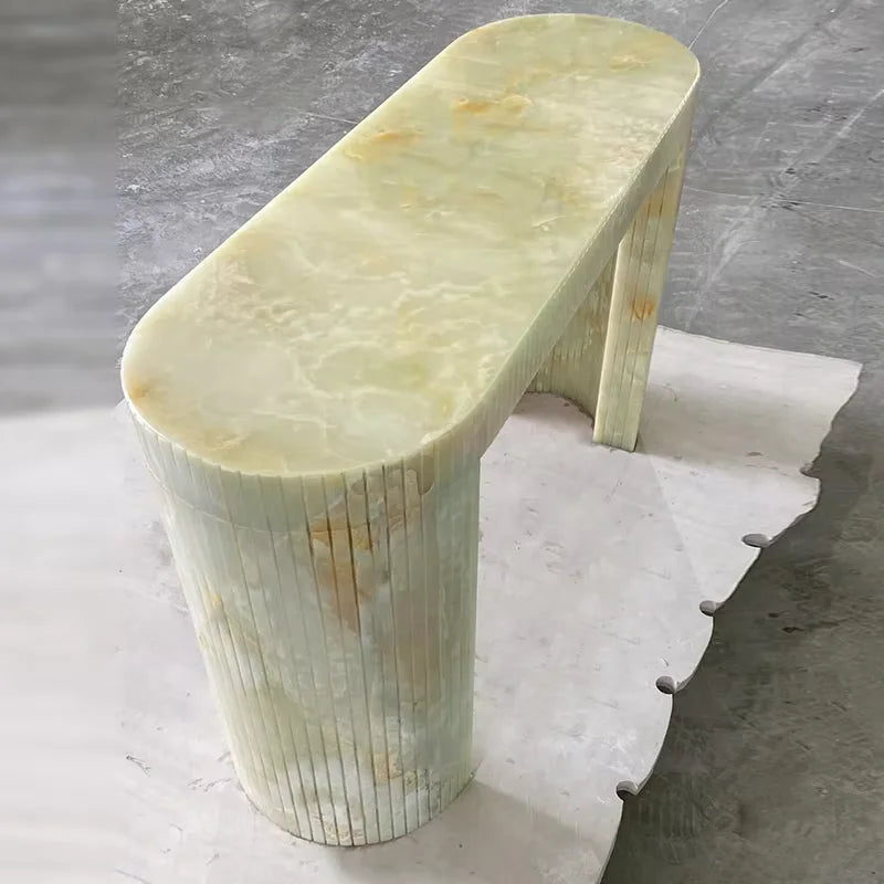 The Fluted Monolith – Grand Marble Console Table