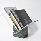 Marble Book Stand - Acrylic and Brass Open Coffee Table Book Display Holder