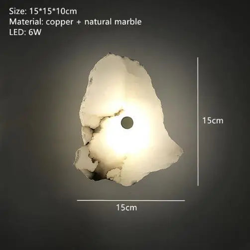 Hand-Carved Raw-Edge Translucent Marble Sconce