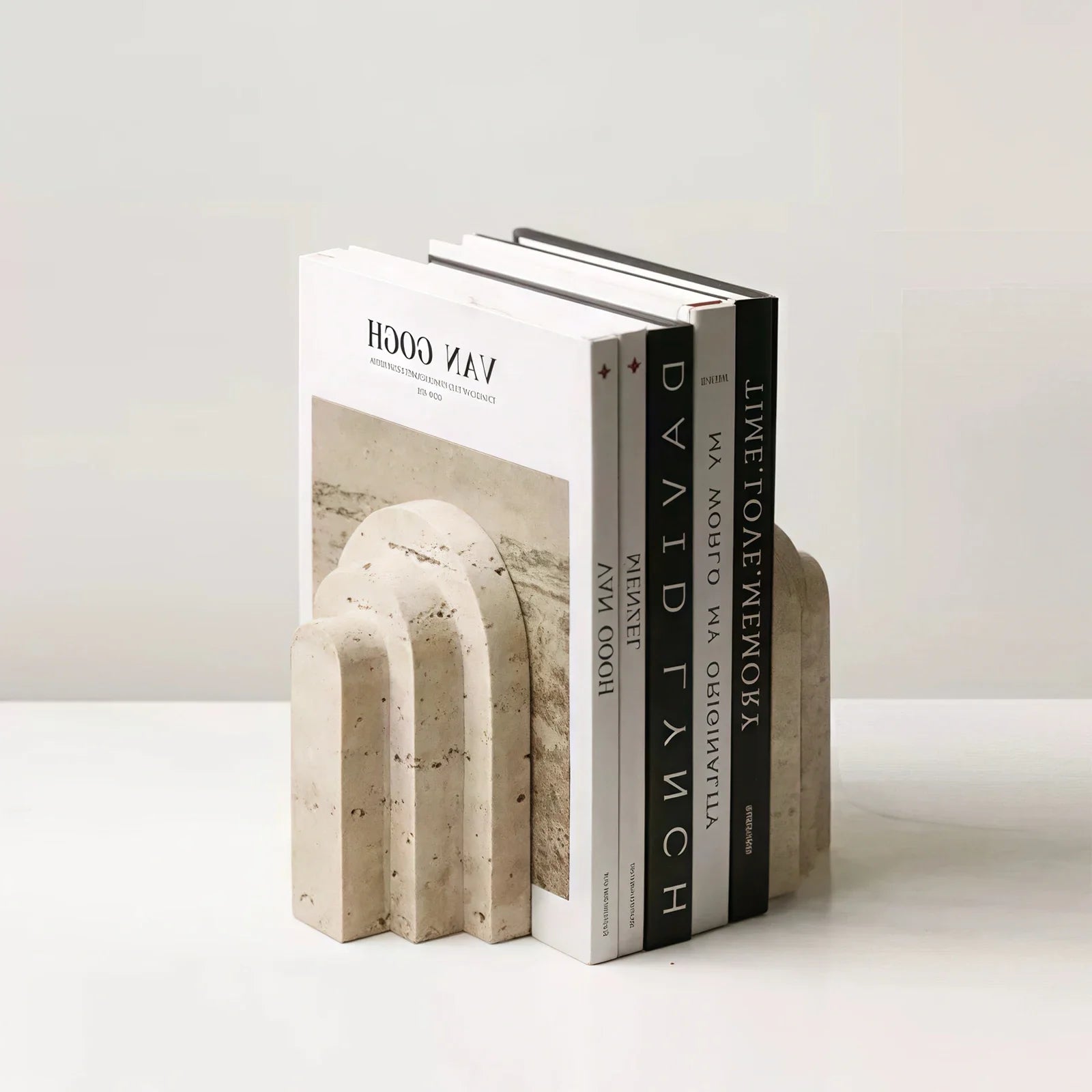 Petra Arched Travertine Stone Bookends