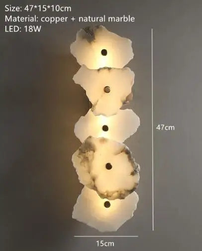 Hand-Carved Raw-Edge Translucent Marble Sconce