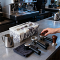 The Viola Calacatta Marble Espresso Tamping Station Block