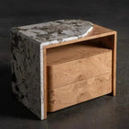 Arc Waterfall Stone Asymmetric Bedside Table