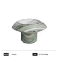 Geometric Marble Pedestal Fruit Bowl - Prada Green & Nero Marquina Footed Compote Dish